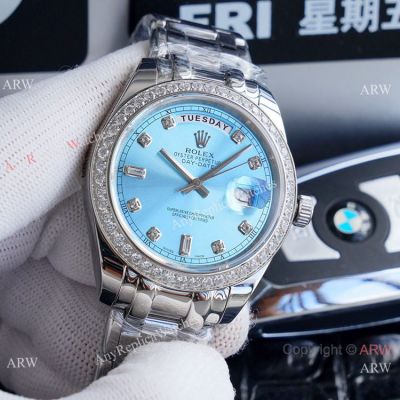 High Quality Rolex Oyster Perpetual Day Date Baby Blue Watch 40mm